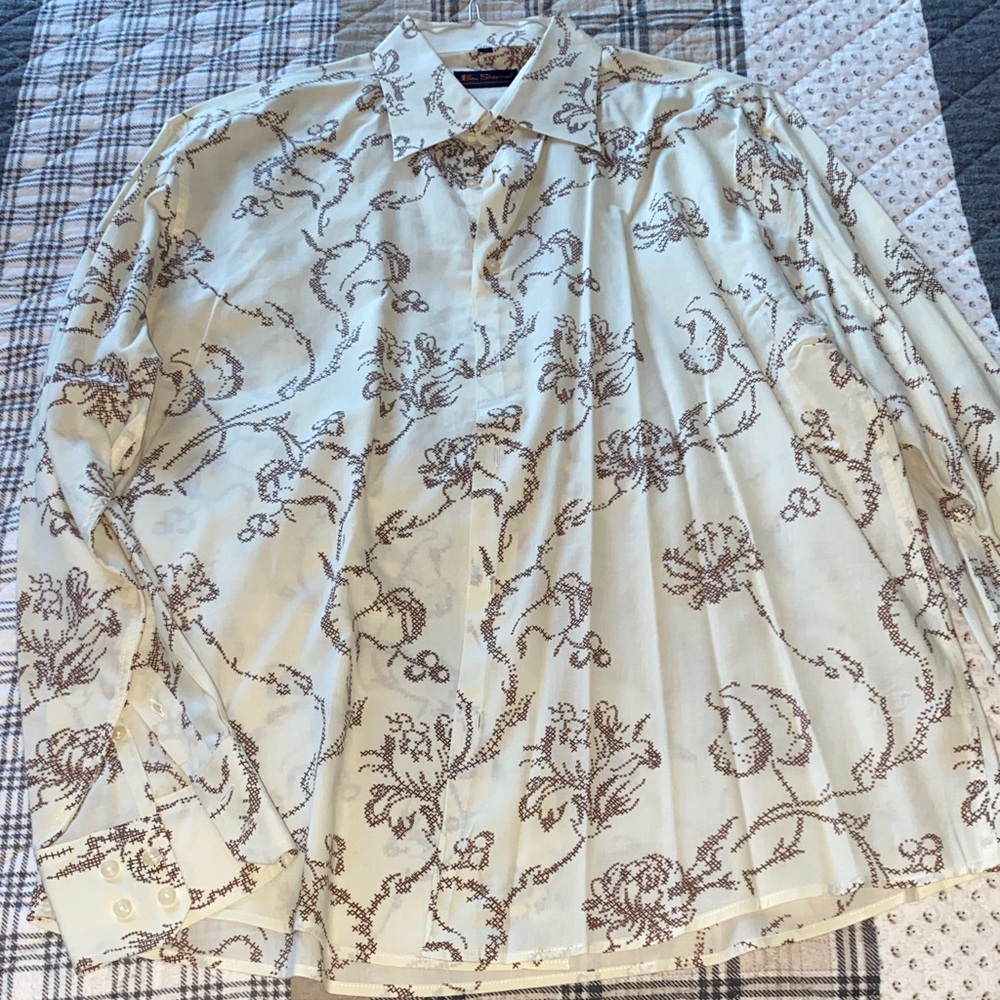 MEN BEN Sherman Floral Patterned Button-Up Shirt